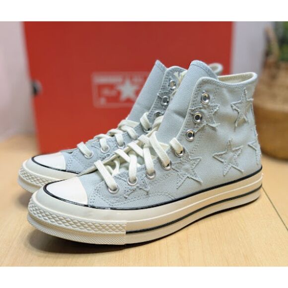 Converse Chuck 70 Archive Stars Rainwashed Grey Unisex High Top Sneakers NIB - Picture 4 of 14